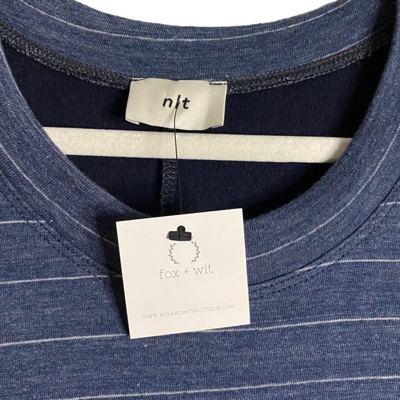 Fox + Wit N/T Women's Blue Striped Maxi Round Neck Dress - Picture 5 of 8